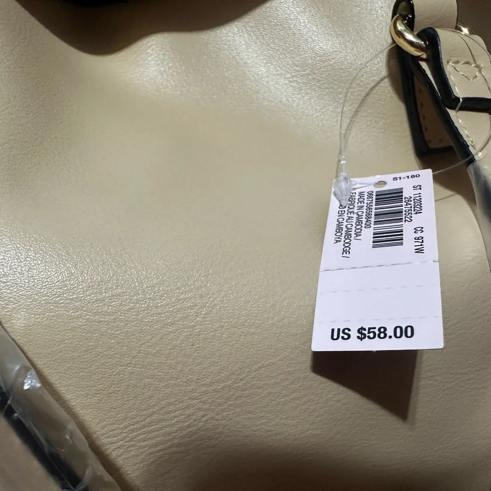NWT Victoria Secret Cream handbag black Satin inner lining